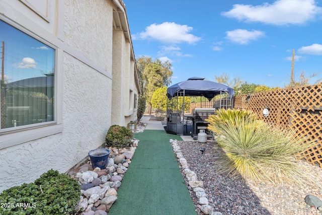 view of yard featuring a gazebo