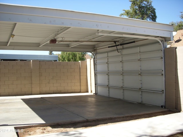 garage featuring a garage door opener