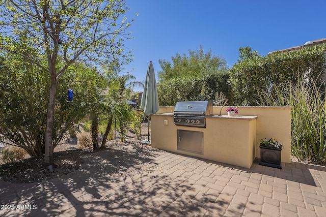 view of patio featuring area for grilling