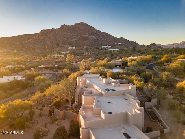 aerial view with a mountain view