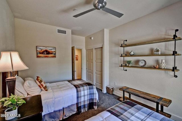 3935 E Rough Rider Rd Unit 1360, Phoenix, AZ 85050 - carpeted bedroom featuring a closet, ceiling fan, and baseboards