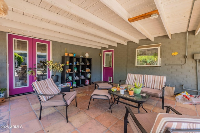 1712 E Montebello Ave, Phoenix, AZ 85016 - view of patio featuring french doors and an outdoor living space