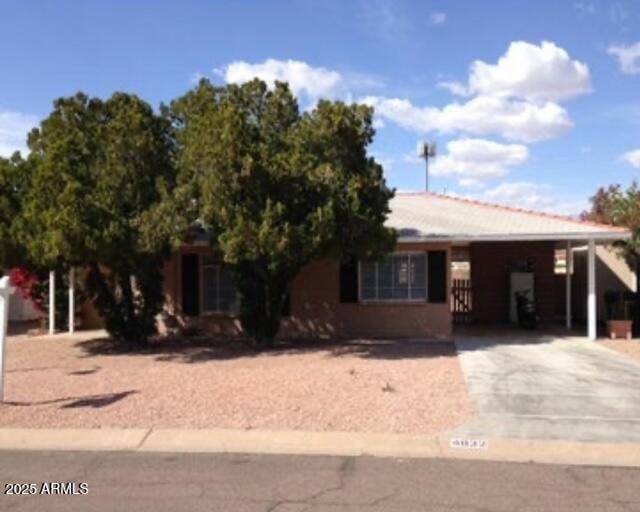 4832 E Cambridge Ave, Phoenix, AZ 85008 - view of front of property with concrete driveway and an attached carport