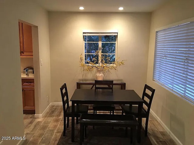 4832 E Cambridge Ave, Phoenix, AZ 85008 - dining room with wood finished floors, recessed lighting, and baseboards