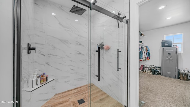 1717 W Roma Ave, Phoenix, AZ 85015 - bathroom with a marble finish shower and recessed lighting