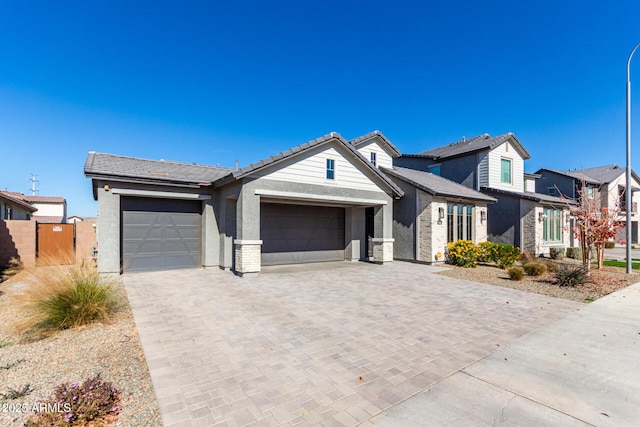 view of front of house with a garage