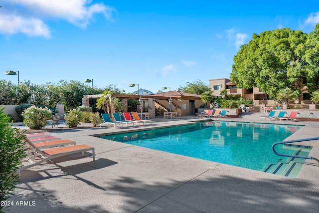 view of pool with a patio area