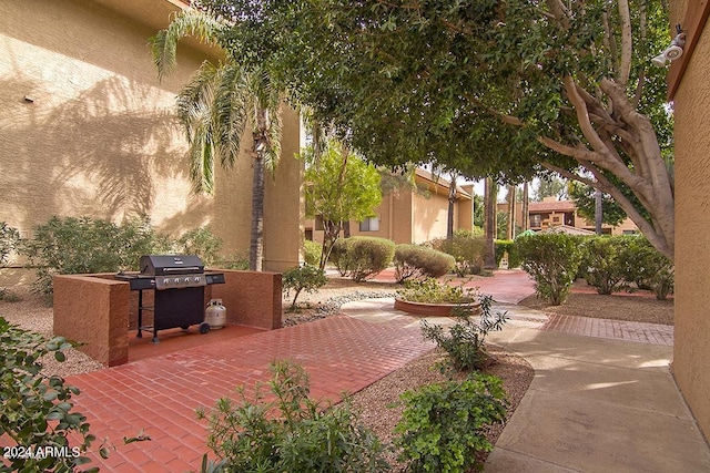 view of patio with grilling area