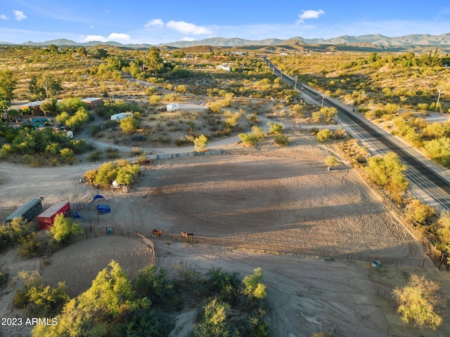 drone / aerial view with a mountain view