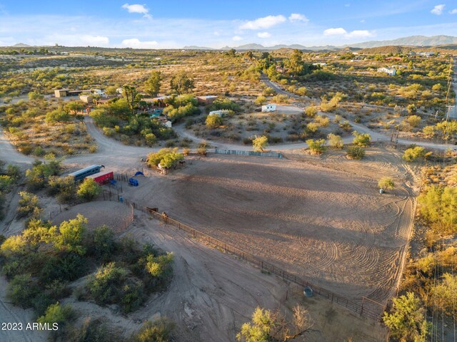 drone / aerial view with a mountain view