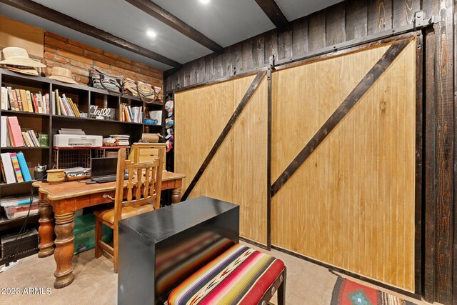 office with a barn door