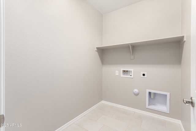 laundry area featuring washer hookup, hookup for an electric dryer, and gas dryer hookup