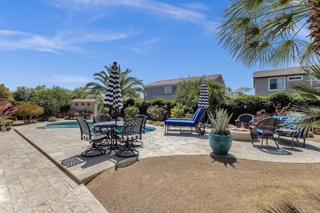 10359 E Los Lagos Vista Ave, Mesa, AZ 85209 - view of patio / terrace with an outdoor pool