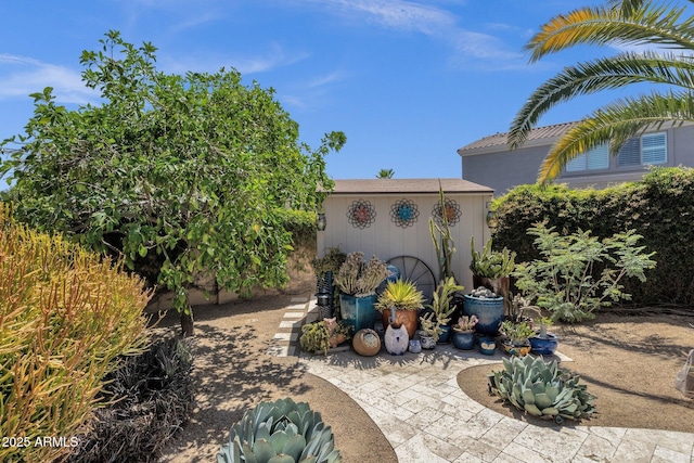 10359 E Los Lagos Vista Ave, Mesa, AZ 85209 - view of patio / terrace featuring an outbuilding