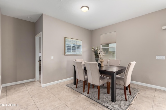 view of tiled dining room