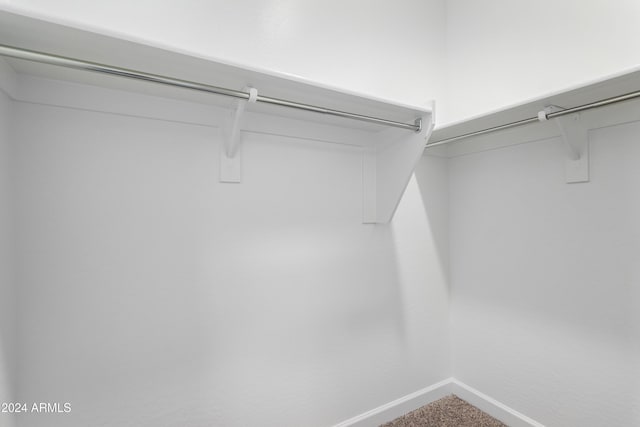 walk in closet with carpet