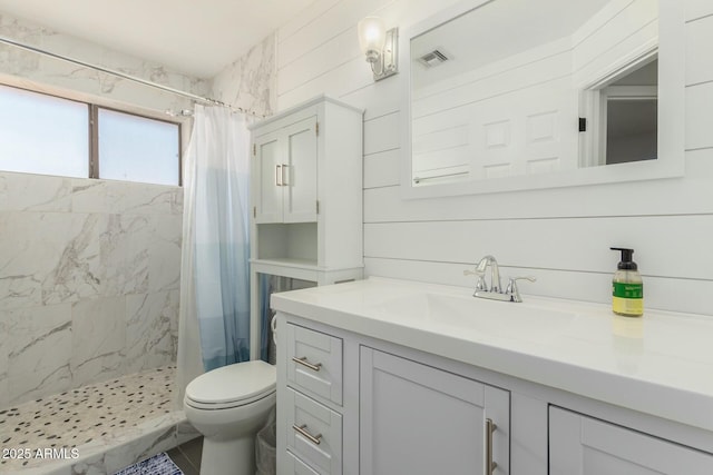15621 S 37th Way, Phoenix, AZ 85048 - bathroom with a shower stall, visible vents, toilet, and vanity