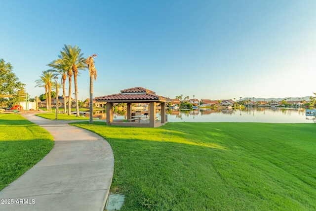 15621 S 37th Way, Phoenix, AZ 85048 - surrounding community featuring a lawn, a gazebo, a water view, and a residential view
