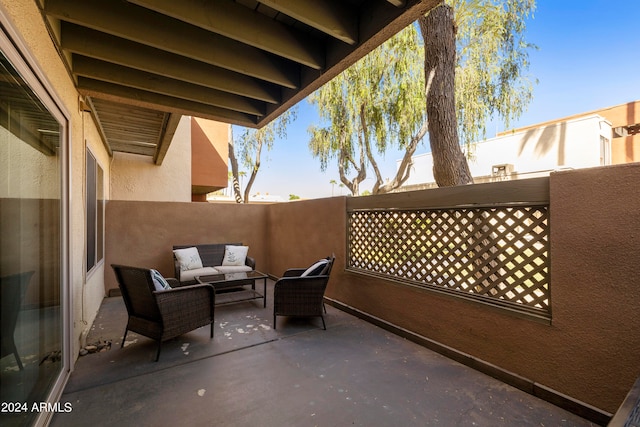 view of patio with an outdoor living space