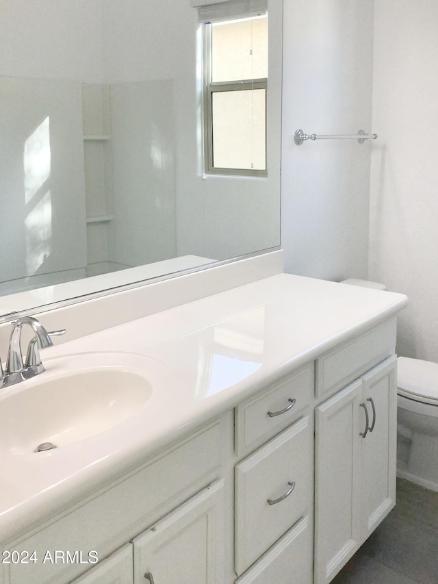 bathroom with vanity and toilet