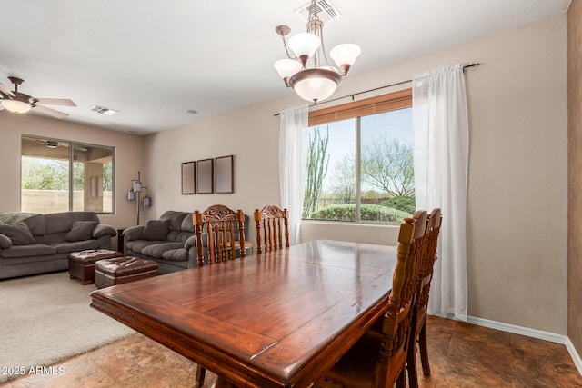 2342 W Owens Ct, Anthem, AZ 85086 - dining space with ceiling fan and baseboards