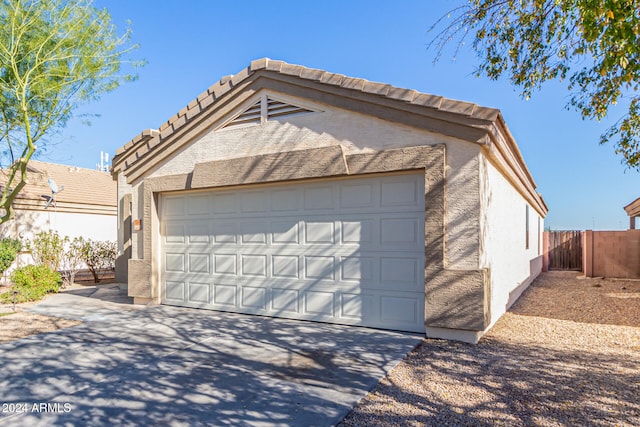 view of garage