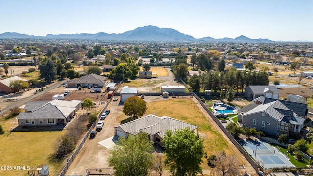 bird's eye view featuring a mountain view