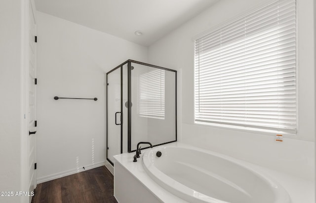 32076 N 136th Ave, Peoria, AZ 85383 - full bath with wood finished floors, a garden tub, and a stall shower