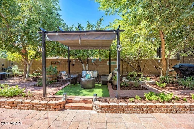 view of patio with a pergola