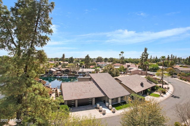 bird's eye view with a residential view