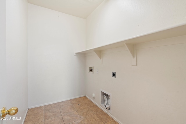 laundry area featuring hookup for a gas dryer, electric dryer hookup, and hookup for a washing machine