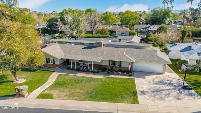 drone / aerial view with a residential view