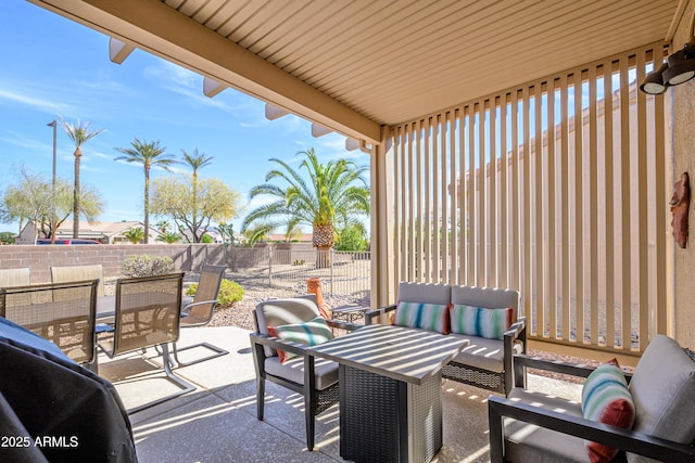 view of patio with an outdoor living space