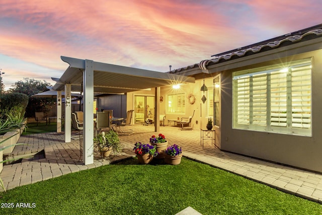 view of yard featuring a patio