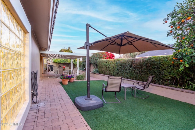 view of patio / terrace with a pergola