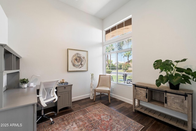 15020 N 54th Pl, Scottsdale, AZ 85254 - office featuring dark wood-style flooring and baseboards