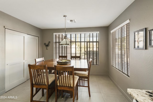 view of tiled dining area