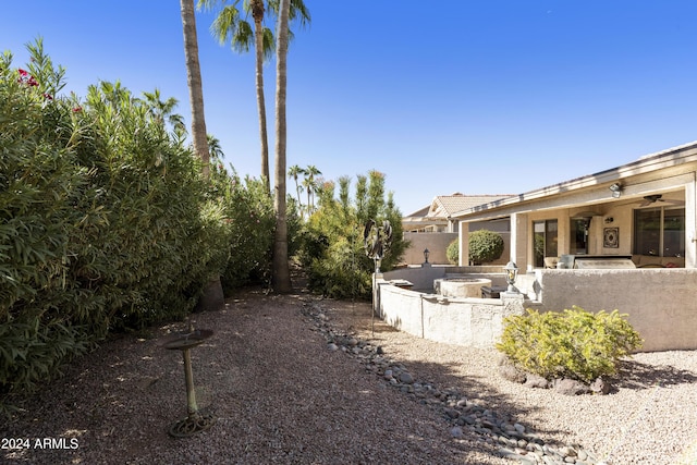 view of yard with a patio area and area for grilling