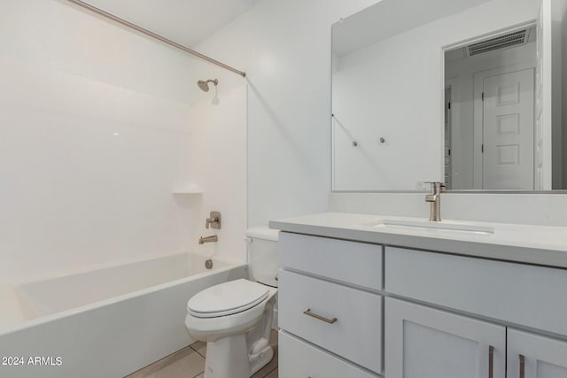 21354 E Sparrow Dr, Queen Creek, AZ 85142 - full bath with visible vents, toilet, tile patterned floors, vanity, and shower / bathing tub combination