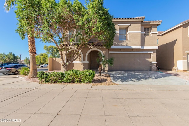 3064 E Michelle Way, Gilbert, AZ 85234 - view of front of house with stucco siding, a garage, concrete driveway, and a tile roof