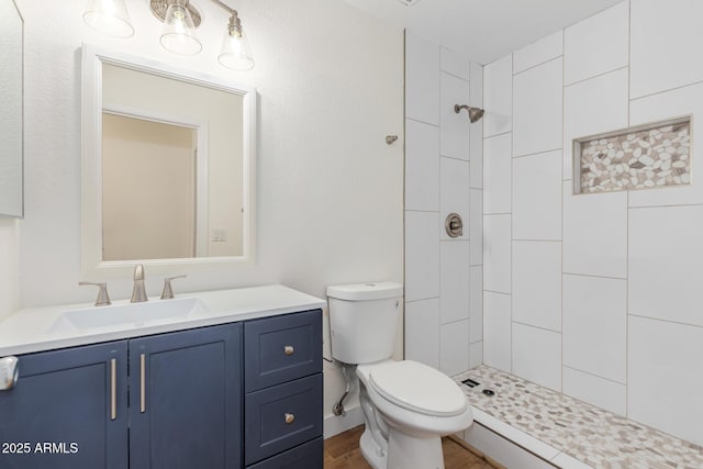 3064 E Michelle Way, Gilbert, AZ 85234 - full bathroom with tiled shower, vanity, and wood finished floors
