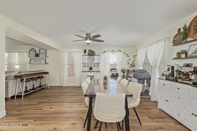 3064 E Michelle Way, Gilbert, AZ 85234 - dining space with a ceiling fan and light wood finished floors