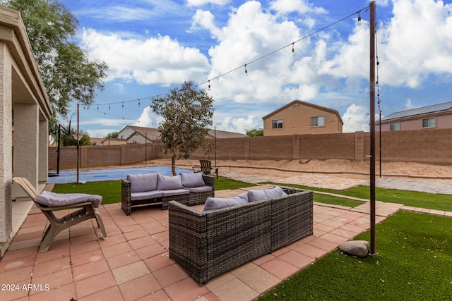 view of patio with an outdoor living space