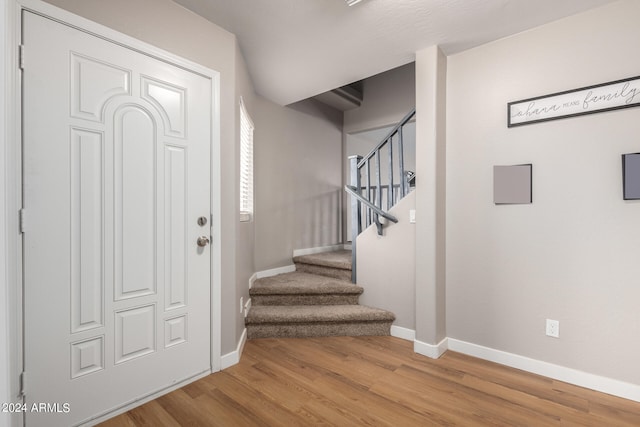 foyer with hardwood / wood-style floors