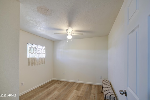 552 E 8th St, Florence, AZ 85132 - unfurnished room with a ceiling fan, baseboards, light wood finished floors, and a textured ceiling