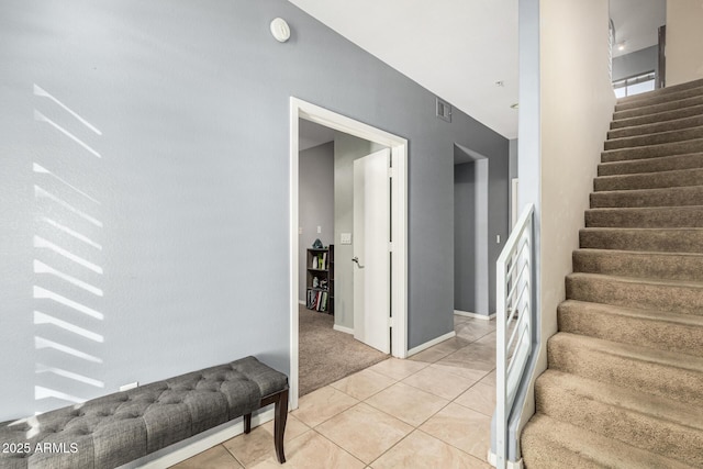 interior space with tile patterned flooring