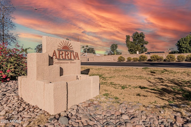 view of community sign