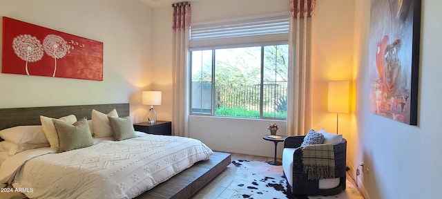 bedroom featuring hardwood / wood-style flooring