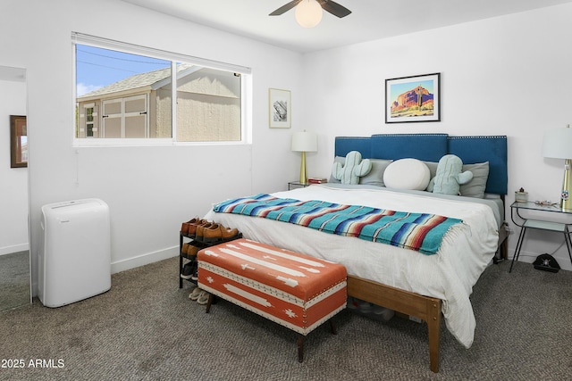 912 E Orchid Ln, Phoenix, AZ 85020 - bedroom with carpet floors and ceiling fan