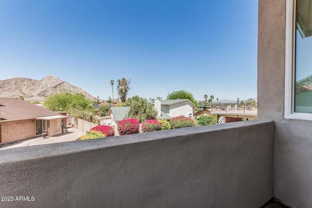 balcony with a mountain view